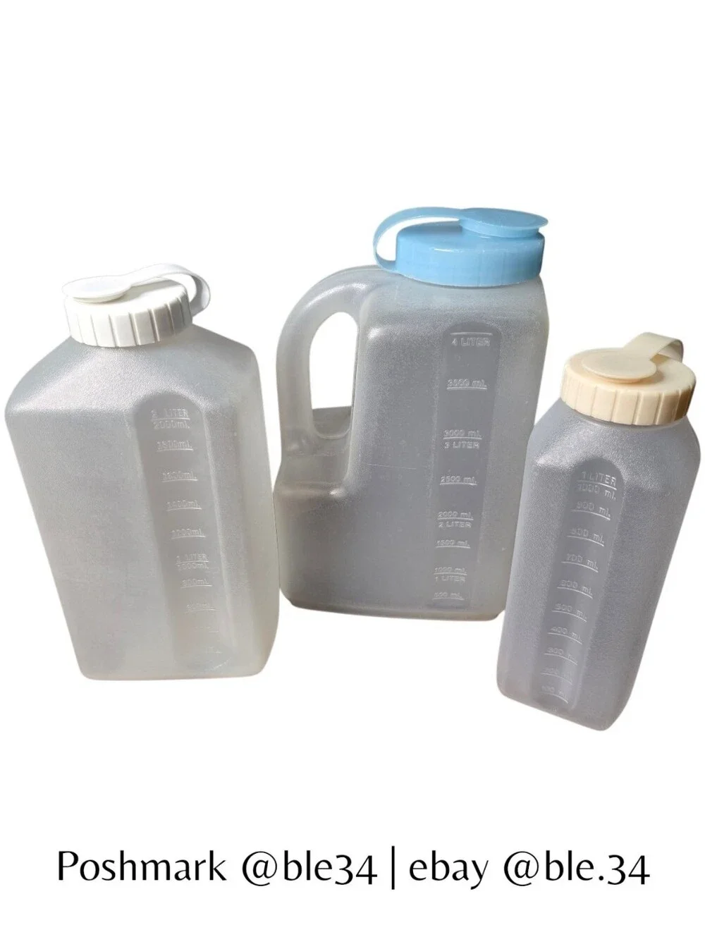 Vtg Rubbermaid Servin' Saver Plastic Dispenser Set 1/2/4 qt Clear Flip Top Lids